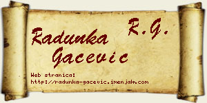 Radunka Gačević vizit kartica